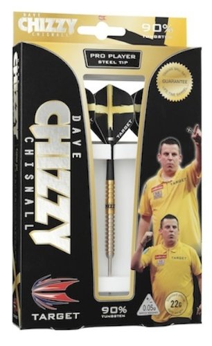 22 GRAMM TARGET DAVE CHIZZY CHISNALL GOLD MIX TUNGSTEN DARTS SET - 3