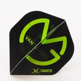 5 Sets of MVG XQMAX schwarz FLIGHT grŸn LOGO DART FLIGHTS MICHAEL VAN GERWEN - 1