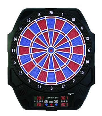 Carromco Erwachsene Electronisches Dart Matrix 501, Schwarz mit Blau-Roten Segmenten, 92415 - 1