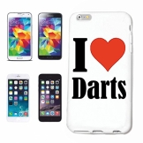 Handyhülle Samsung Galaxy S6 "I Love Darts" Hardcase Schutzhülle Handycover Smart Cover für Samsung Galaxy S6 ... in Weiß ... Schlank und schön, das ist unser HardCase. Das Case wird mit einem Klick auf deinem Smartphone befestigt - 1