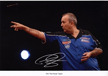 Phil "The Power" Taylor Signiert Autogramme 21cm x 29.7cm Plakat Foto - 1