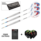 Red Dragon Peter Wright Snakebite PL15 24g - 90% Tungsten Darts (Steel Dartpfeile) mit Flights, Schäfte, Brieftasche & FREE Red Dragon Checkout Card - 1