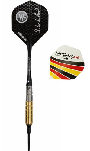 Simon Whitlock Softdarts 24 Karat Gold Plated in 18g + 1 Satz McDart® Flights - 1