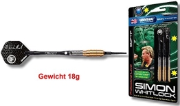 Softdart Winmau "SIMON WHITLOCK, 24 k GOLD PLATED " 18gr Eine Klasse für sich und weltweit einmalig ist dieser Softdart mit einer 24 k Vergoldung im vorderen Bereich des Barrels. - 1