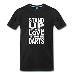 Spreadshirt Herren Stand up if you love the darts T-Shirt, Schwarz, XL - 1