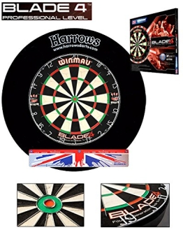 Starter-Dartset (Winmau Blade4-Bristle-Dartboard, HARROWS Board Surround black) - 1