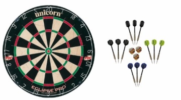 Unicorn Eclipse Pro Dartboard + 12 McDart Steeldarts (12 Steeldarts) - 1