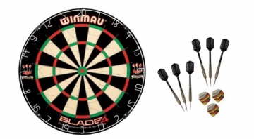 Winmau Blade 4 Dartboard + 6 McDart Steeldarts (6 Steeldarts) - 1