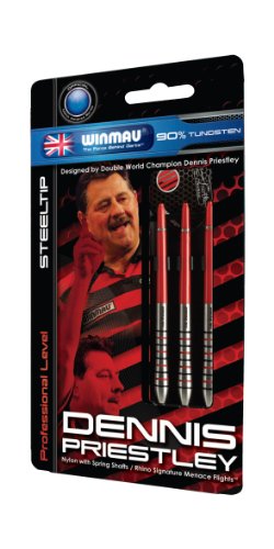 Winmau Dennis Priestley 90% Tungsten Darts Dartpfeile (Wolframlegierung, 23 g) Silbern - 2