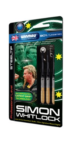 Winmau Simon Whitlock Dartpfeile aus Stahl Goldfarben 26 g - 2